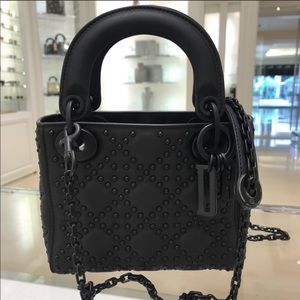 MINI LADY DIOR BAG IN BLACK CALFSKIN